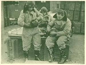 Airmen Prints: WW2 - Loading Machine Gun Cartridge Cases