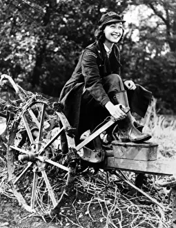 WW2 - London Auxiliary Ambulance Service Driver on the farm