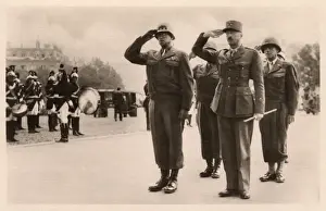 Liberated Prints: WW2 - Paris Liberation - Generals at Tomb of Unknown soldier