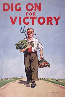 Vegetable Gallery: WW2 poster, Dig on for Victory