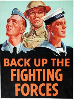 Lettering Gallery: WW2 poster, Back up the Fighting Forces