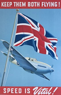 Images Dated 26th May 2015: WW2 poster, Keep them both flying