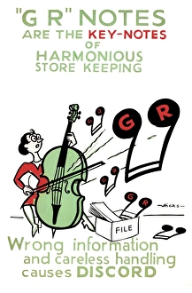 Images Dated 28th February 2013: WW2 poster, G R Notes are the Key Notes
