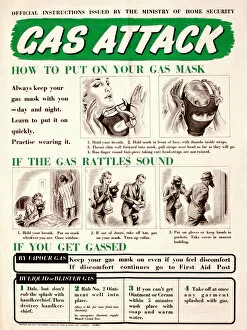 Images Dated 7th November 2012: WW2 poster -- gas attack