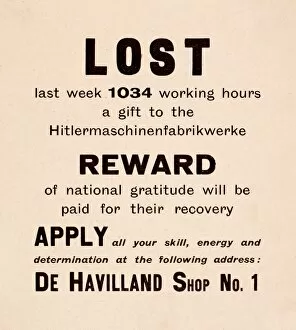 Images Dated 28th February 2013: WW2 poster, De Havilland productivity