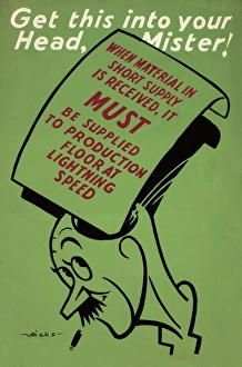 Images Dated 28th February 2013: WW2 poster, Get this into your head, Mister