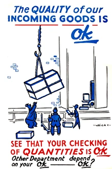Images Dated 28th February 2013: WW2 poster, quality and quantity of goods