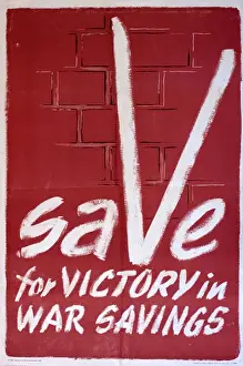 Cash Prints: WW2 poster, Save for victory in war savings