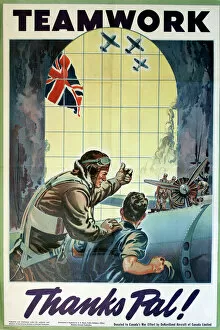 Pilot Collection: WW2 poster, Teamwork -- Thanks Pal