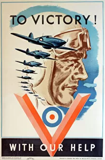 Manufacture Collection: WW2 poster, To Victory -- With Our Help