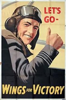 Images Dated 28th April 2021: WW2 poster, Wings for Victory, Lets Go, National Savings. Date: circa 1944