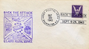 Images Dated 19th September 2017: WW2 - Propaganda first day cover - Back the Attack