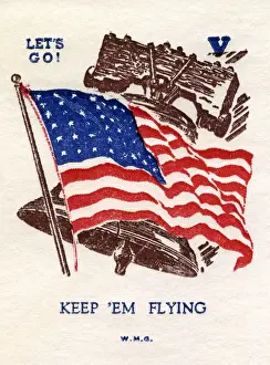Spangled Prints: WW2 - Propaganda first day cover - Liberty Bell and flag