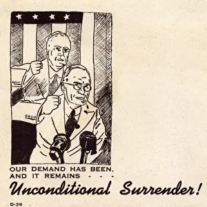 Truman Prints: WW2 - Propaganda first day cover - Truman and ghost of FDR