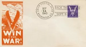 Images Dated 19th September 2017: WW2 - Propaganda first day cover - Win the War