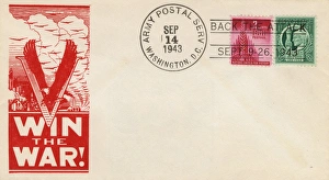 Images Dated 19th September 2017: WW2 - Propaganda first day cover - Win the War