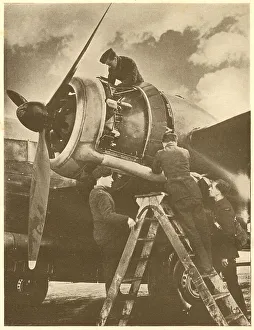 WW2 - R. A. F. Ground Crew Engine Tuning