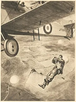 Airmen Prints: WW2 - R. A. F. Parachute Practice