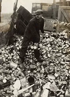 Effort Gallery: WW2 - Recycling cans to aid war effort in East Ham, London