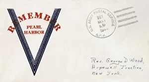 Images Dated 7th February 2019: WW2 - Remember Pearl Harbour - Patriotic envelope