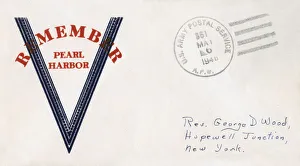 Images Dated 7th February 2019: WW2 - Remember Pearl Harbour - Patriotic envelope