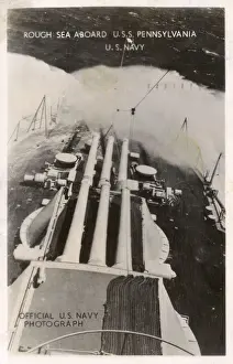 Dreadnought Prints: WW2 - Rough Sea aboard the USS Pennsylvania - US Navy