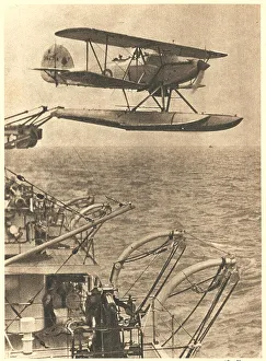 Catapult Prints: WW2 - Seaplane Catapulting From HMS Sussex