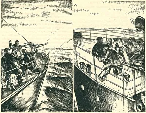 WW2 Story Book Illustrations, Ships