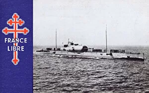 Submarines Collection: WW2 - Surcouf Submarine of the Free French Navy