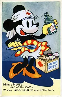 Detachment Prints: WW2 VAD Mini Mouse Walt Disney Cartoon Card