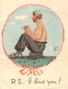 Writes Prints: WW2 Valentines Card, Cupid Soldier