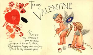 Brush Collection: WW2 Valentines Day card, You are my target