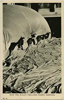Lifting Prints: WW2 - With the W. A. A. F. - Barrage Balloon Fabric Workers