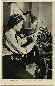 Repairs Prints: WW2 - With the W. A. A. F. - Instrument Repairing