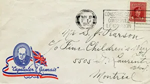 Stamp Prints: WW2 Winston Churchill, Capituler Jamais