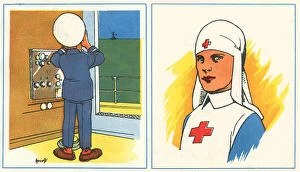 Hassall Collection: WW2 Wireless S. O. S. Call And Red Cross Nurse