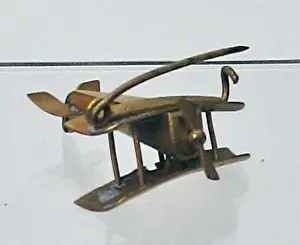 Enamel Prints: WWI biplane brooch with enamel RFC roundels