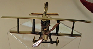Images Dated 31st July 2011: WWI biplane bullet fuselage with copper propeller