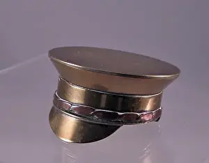 WWI brass snuffbox modelled as British Army service cap