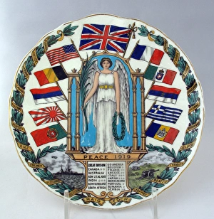 Images Dated 3rd February 2012: WWI British biplane with the crest of the town of Blackburn
