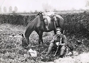 WWI: British cavalry soldier and his horse