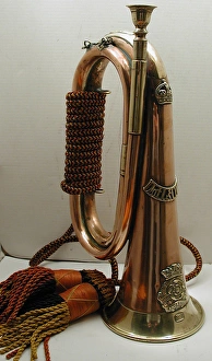 Firearms Collection: WWI bugle badge of Duke of Lancasters Own Yeomanry