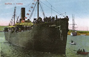 Troop Collection: WWI - Bulgarian troop ship at Varna, Bulgaria