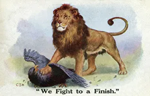 WWI Cartoon by C. T. H. We Fight to a Finish