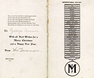 Mesopotamian Gallery: WWI - Christmas Greetings card - Mesopotamian Campaign