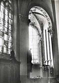 WWI: damage, cathedral Mechelen, Malines, Belgium