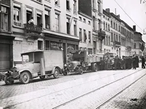 WWI: German motor vehicles in Brussels, occupation