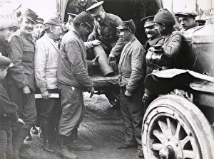 WWI: howitzer shells being looked at by French civilians WWI: howitzer shells being looked at by French civilians