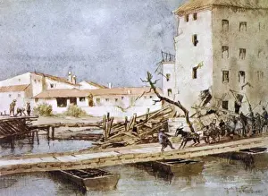Pontoon Prints: Wwi / Italy / Sacile Bridge