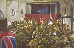 Attends Prints: WWI - King George attending Church Service at the front